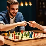 Home 6 보드게임과 심층 분석 - **Prompt 1: Lively Board Game Cafe Scene with Friends**
A group of diverse friends in their late...