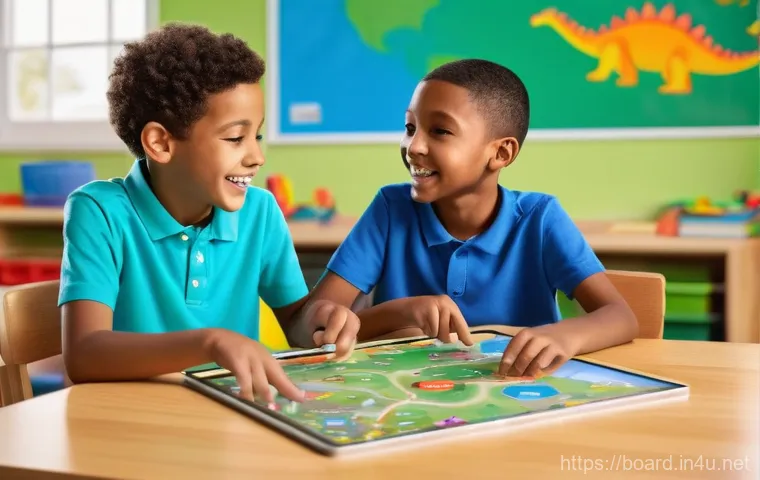 보드게임 VR AR 기술 - **Prompt:** A diverse group of four friends, ranging from late teens to early twenties, are gathered...