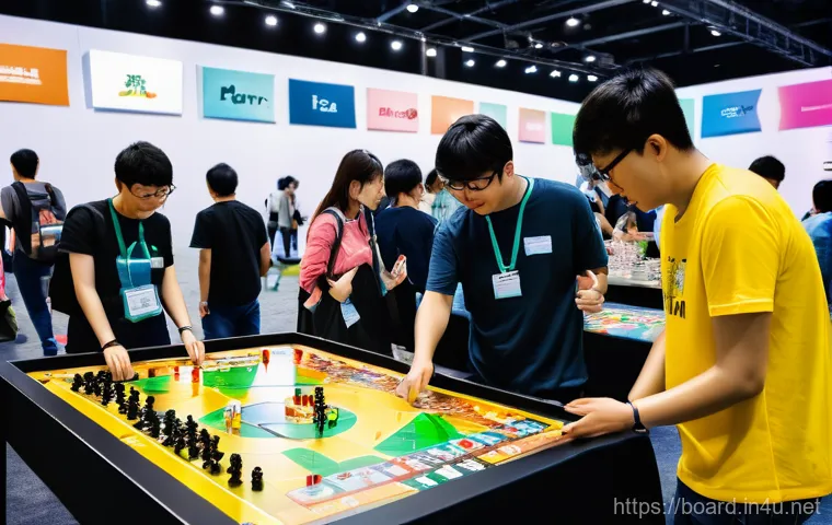 보드게임과 글로벌 팬덤 - **Image Prompt 2: Bridging Digital Worlds: A Fan Experiencing a Mobile Game IP Board Game**
    A fo...